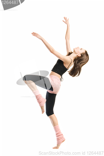 Image of Posing young dancer isolated on white background