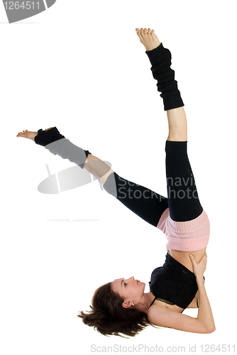 Image of posing young dancer isolated on white background