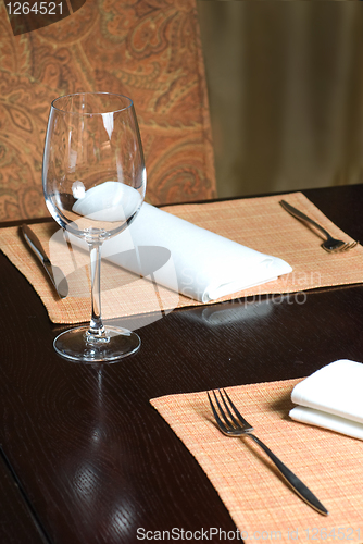 Image of glass goblet on table