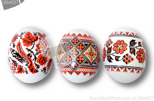 Image of easter eggs on white