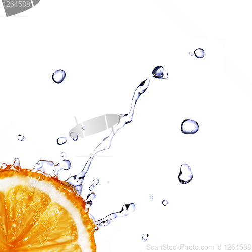 Image of fresh water drops on lemon isolated on white