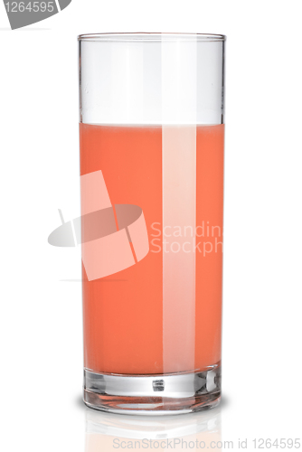 Image of glass of grapefruit juice isolated on white