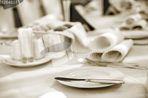 Image of served table in restaurant