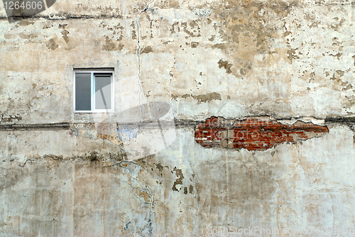 Image of Traditional window on white old background wall