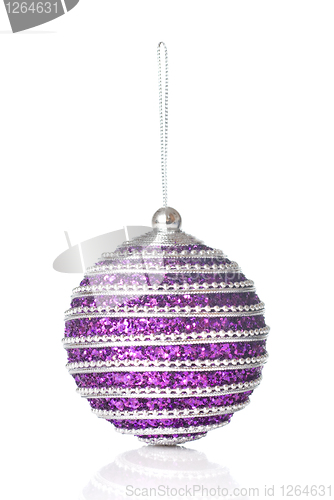 Image of pink christmas ball isolated on white