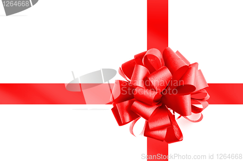 Image of Red bow and ribbon isolated on white