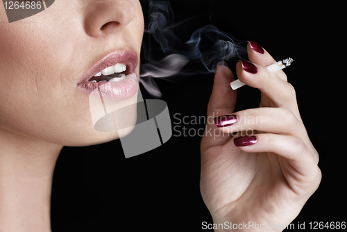 Image of glamour smoking girl