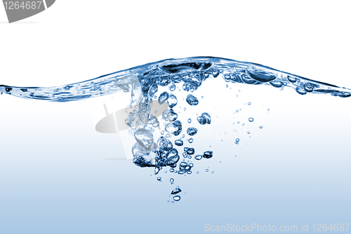 Image of abstract water splash with bubbles