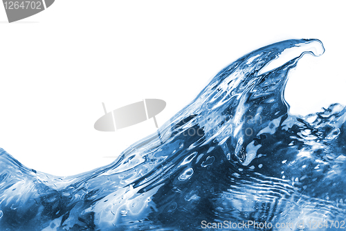 Image of water splash with wave isolated on white