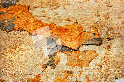 Image of texture of the old stucco wall with cracks