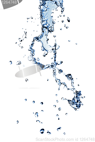 Image of water splash with bubbles isolated on white