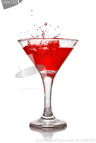 Image of Martini cocktail with splash isolated on white