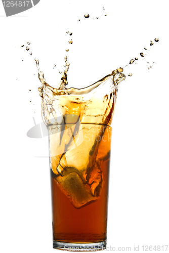 Image of splash of cola isolated on white