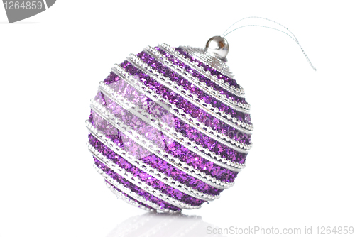 Image of pink christmas ball isolated on white