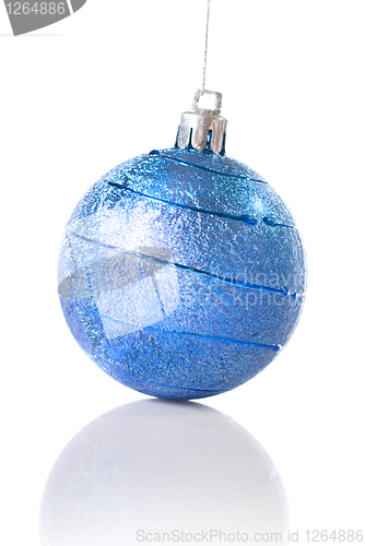 Image of blue christmas ball isolated on white