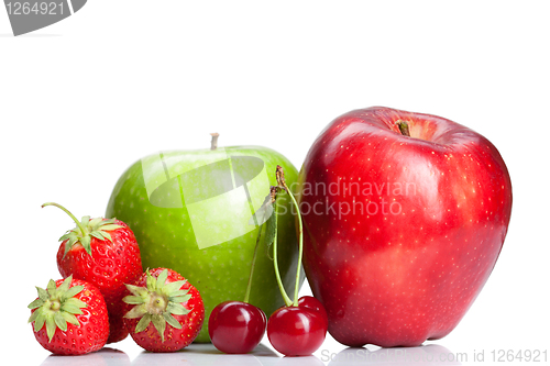 Image of Summer fresh fruits isolated on white