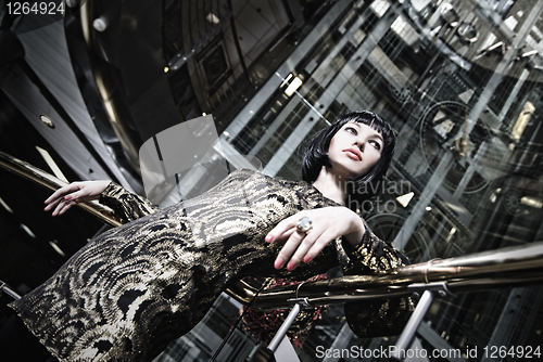Image of portrait of domineering stylish woman