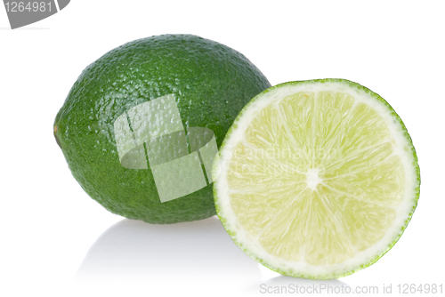 Image of Green lime isolated on white