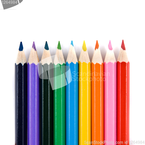 Image of macro color pencils isolated on white