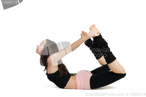 Image of posing young dancer isolated on white background