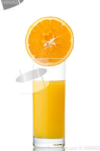 Image of orange juice and orange isolated on white