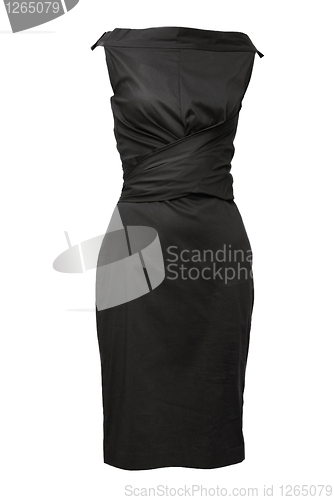 Image of black female dress isolated on white