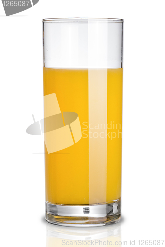 Image of glass of orange juice isolated on white