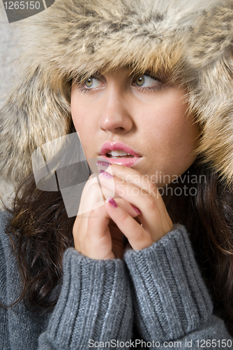 Image of young woman freeze