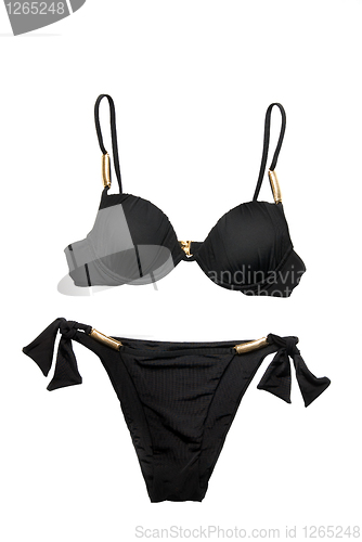 Image of black woman swimming suit isolated on white