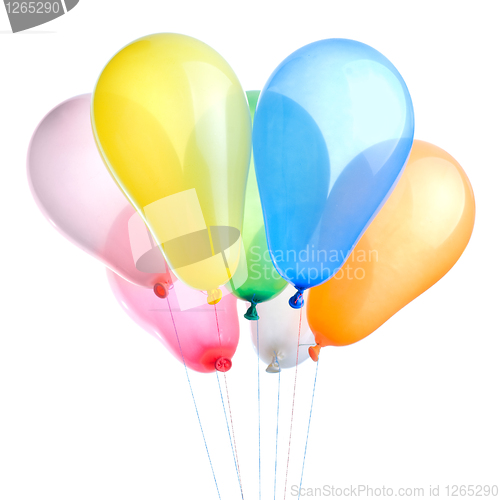 Image of color balloons isolated on white