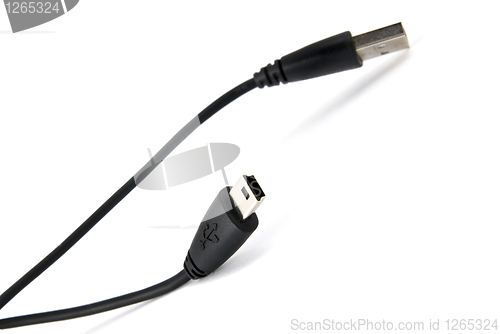 Image of Mini-usb cable isolated on white