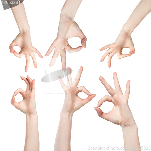 Image of Hand OK sign isolated on white