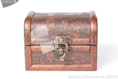 Image of wooden chest isolated on white