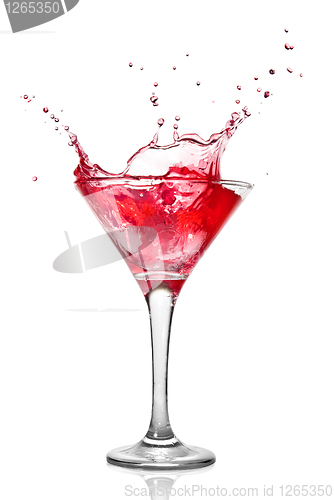 Image of Martini cocktail with splash isolated on white