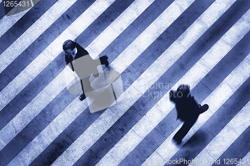 Image of business crosswalk scene