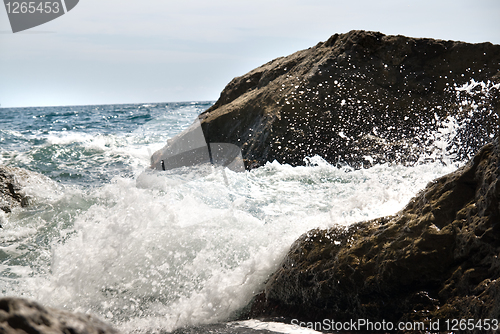 Image of landscape with rocks and sea