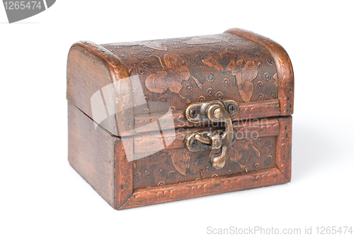 Image of wooden chest isolated on white