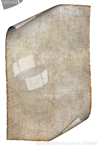 Image of old paper isolated on white
