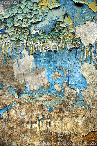 Image of texture of the old grunge stucco wall with cracks