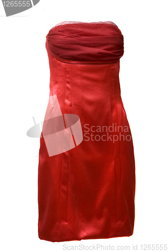 Image of red female dress isolated on white