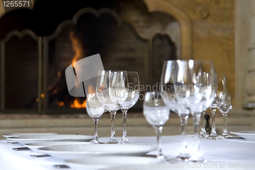 Image of Glass goblets on the table