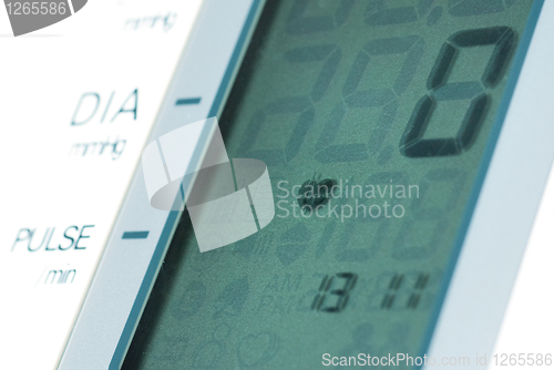 Image of display of automatic digital blood pressure monitor