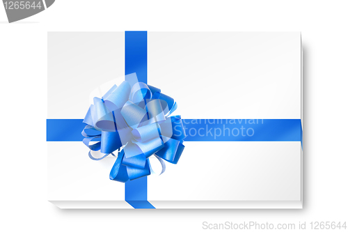 Image of Blue bow from ribbon isolated on white