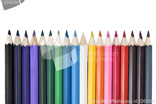 Image of color pencils isolated on white