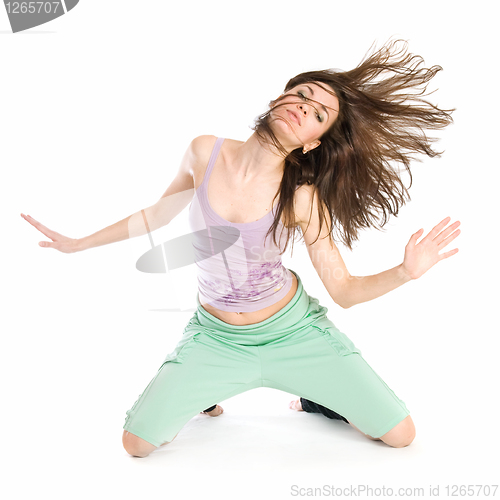 Image of Posing young dancer isolated on white background