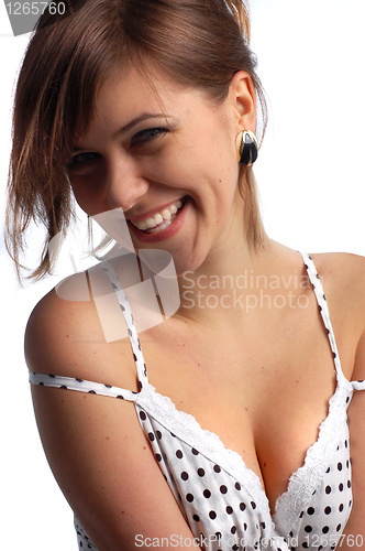 Image of Happy smiling girl isolated on white