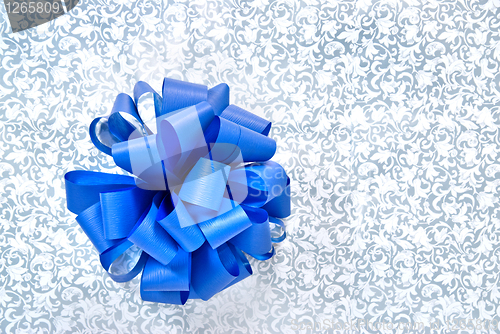 Image of Blue bow from ribbon