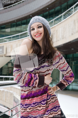 Image of winter portrait of young woman