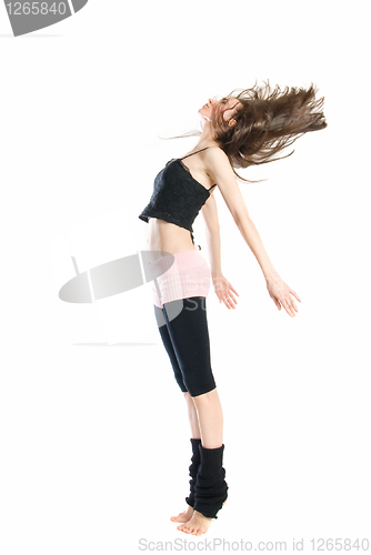 Image of posing young dancer isolated on white background