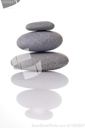 Image of Spa stones with reflection isolated on white